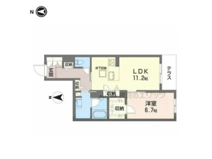 シャーメゾンフェリーチェ(1LDK/1階)の間取り写真