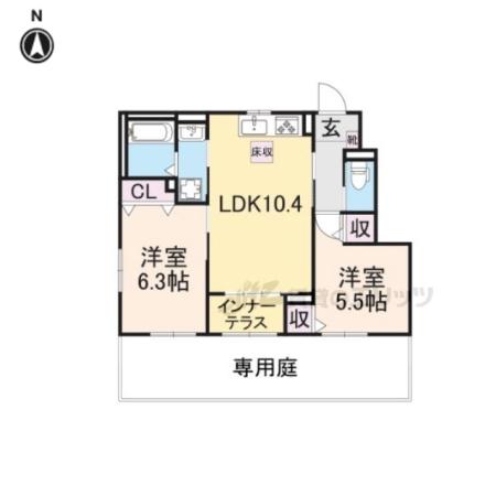 CORAZON江戸町(2LDK/1階)の間取り写真