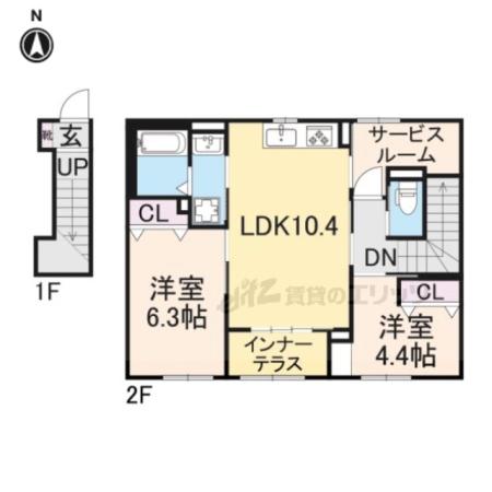 CORAZON江戸町(2LDK/2階)の間取り写真