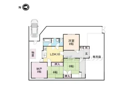 片町線 津田駅 徒歩15分 1階建 築39年(3LDK)の間取り写真