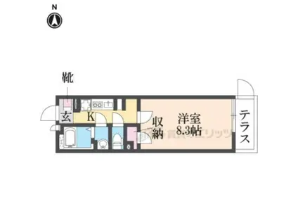 クレイノアンサンク(1K/1階)の間取り写真