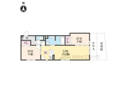 D-ROOM西院小米(2LDK/1階)の間取り写真
