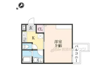 アークリード浜大津(1K/2階)の間取り写真