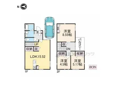 阪急電鉄京都線 桂駅 徒歩12分 2階建 築8年(3LDK)の間取り写真