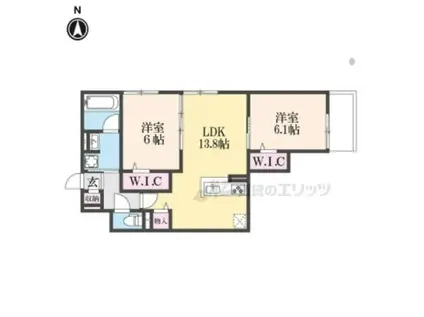 ハイダウェイ両替町(2LDK/3階)の間取り写真