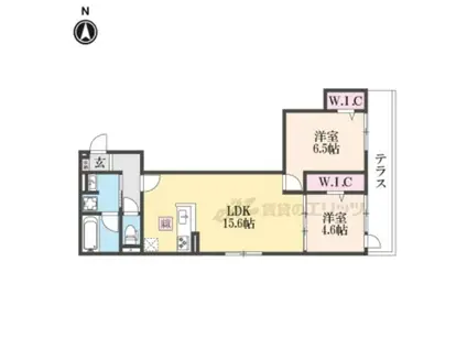 ハイダウェイ両替町(2LDK/1階)の間取り写真