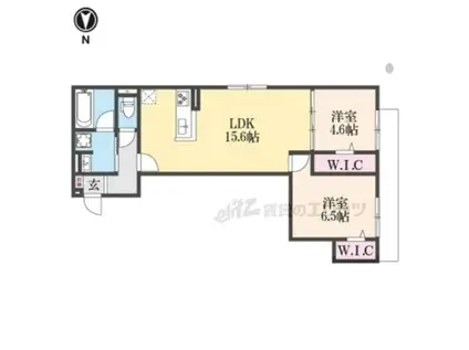 ハイダウェイ両替町(2LDK/2階)の間取り写真