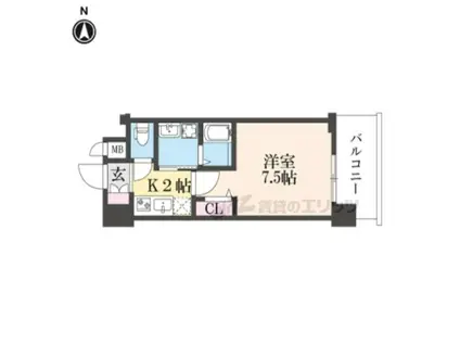 ベラジオ雅び京都西院(1K/5階)の間取り写真