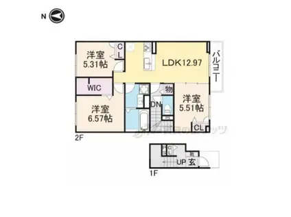 アムールメゾン葛城(3LDK/2階)の間取り写真