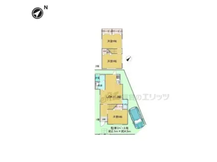 近鉄難波・奈良線 学園前駅(奈良) 徒歩34分 2階建 築29年(3LDK)の間取り写真