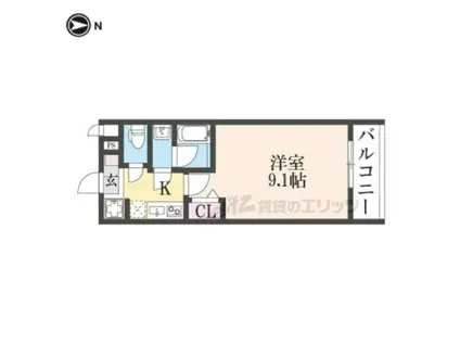 LA FITE KYOTO OIKEウエスト(1K/4階)の間取り写真