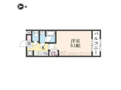 LA FITE KYOTO OIKEウエスト(1K/4階)の間取り写真