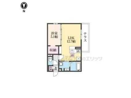 D-ROOM平井C棟(1LDK/1階)の間取り写真