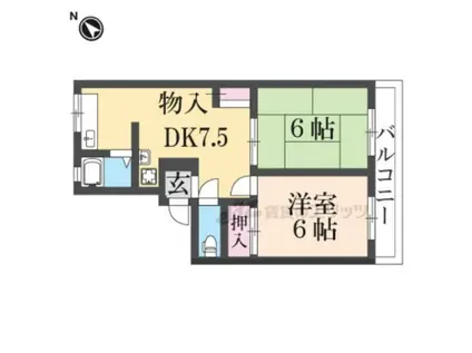 イマエハイツ(2DK/2階)の間取り写真