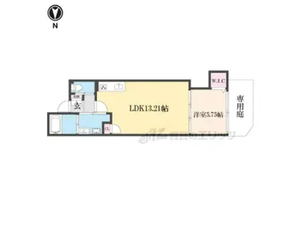 BRIGHENCE御陵南ウエスト(1LDK/1階)の間取り写真