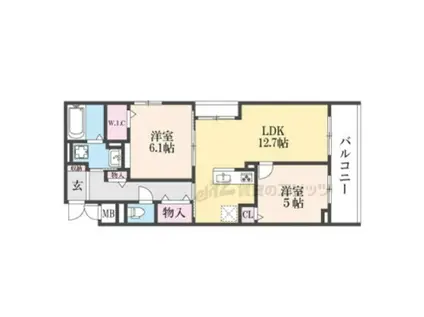 ノルド フィウーメ(2LDK/2階)の間取り写真