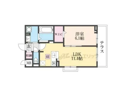 ノルド フィウーメ(1LDK/1階)の間取り写真