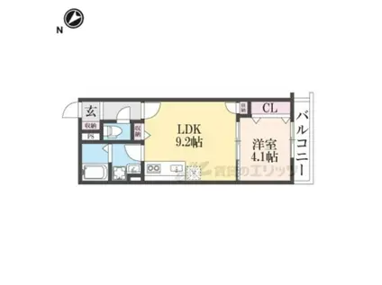 泉涌寺東林町PJ(1LDK/2階)の間取り写真