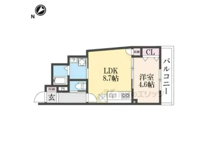 泉涌寺東林町PJ(1LDK/1階)の間取り写真