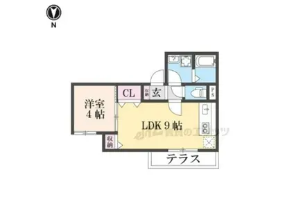 泉涌寺東林町PJ(1LDK/1階)の間取り写真