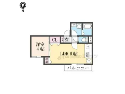泉涌寺東林町PJ(1LDK/2階)の間取り写真