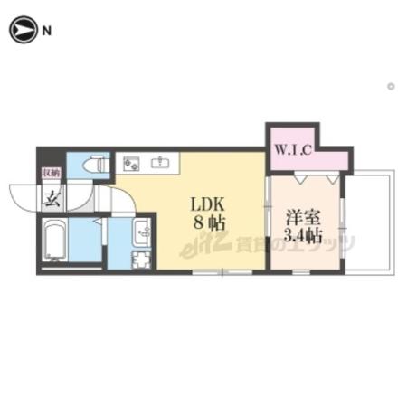 バルダ花園(1LDK/1階)の間取り写真