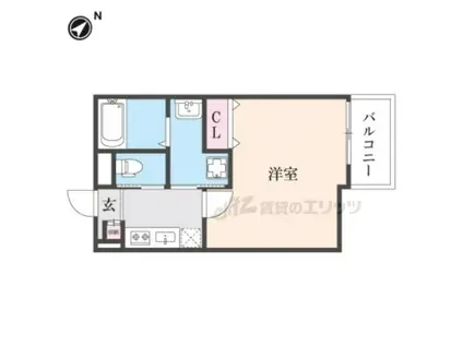 ALEGRIA草津(1K/1階)の間取り写真