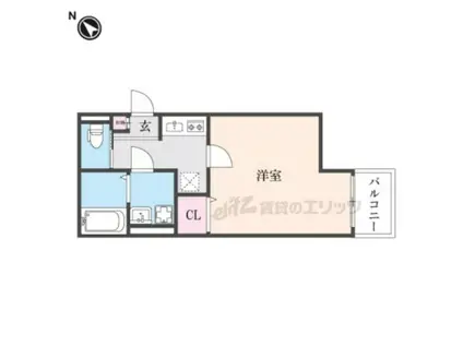 ALEGRIA草津(1K/2階)の間取り写真