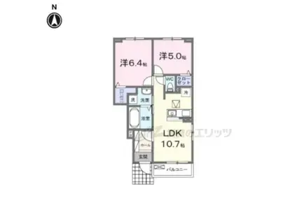 メゾン モナムール (2LDK/1階)の間取り写真