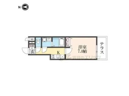 セオリー京都オーラ(1K/1階)の間取り写真