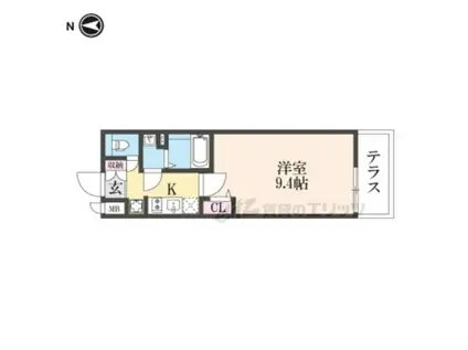 セオリー京都オーラ(1K/1階)の間取り写真