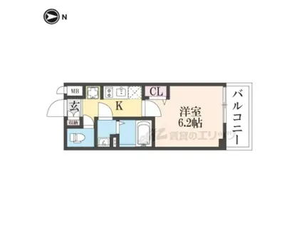 セオリー京都オーラ(1K/3階)の間取り写真