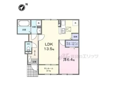 アベニール(1LDK/1階)の間取り写真