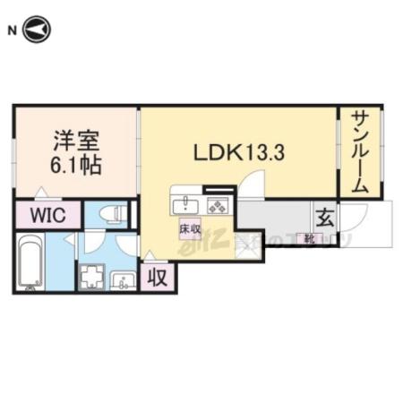 パーク ヴィラ(1LDK/1階)の間取り写真