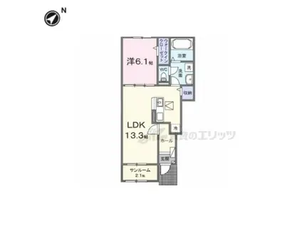 ラフテル(1LDK/1階)の間取り写真