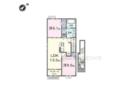 ラフテル(2LDK/2階)の間取り写真