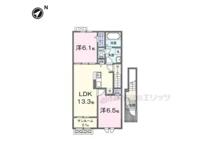 ラフテル(2LDK/2階)の間取り写真
