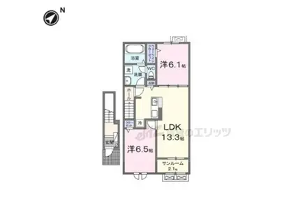 ラフテル(2LDK/2階)の間取り写真