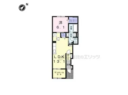 ローリエ(1LDK/1階)の間取り写真