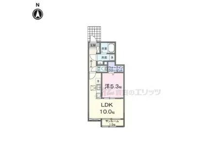 ルミエール-D(1LDK/1階)の間取り写真