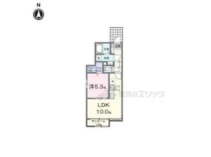 ルミエール-D(1LDK/1階)の間取り写真