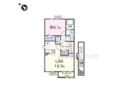 ル シエル(1LDK/2階)の間取り写真