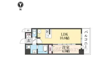 CREST TAPP 京都太秦天神川 DEX (1LDK/5階)の間取り写真