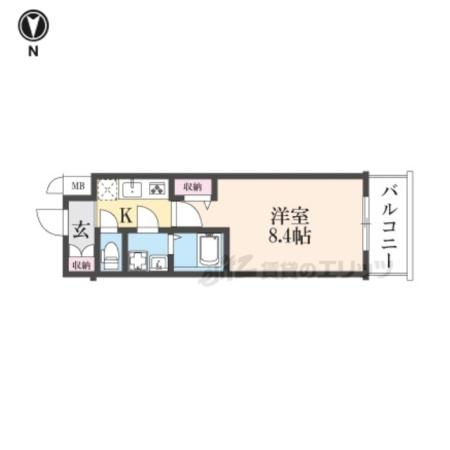 CREST TAPP 京都太秦天神川 DEX (1K/3階)の間取り写真