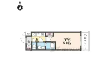 CREST TAPP 京都太秦天神川 DEX (1K/5階)の間取り写真