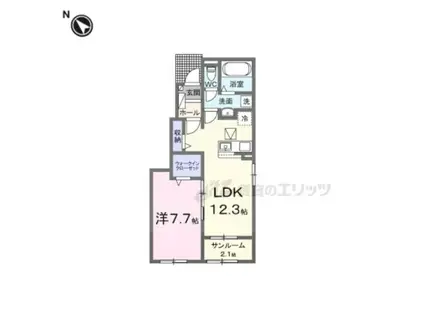 ゼファー・ガーデン(1LDK/1階)の間取り写真