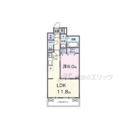 SYS大将軍(1LDK/1階)の間取り写真