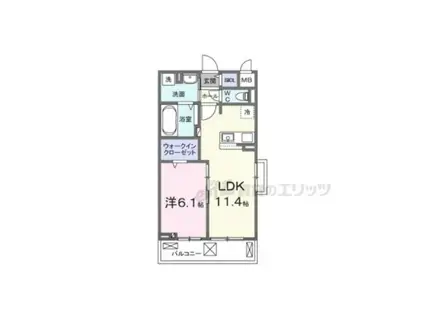 SYS大将軍(1LDK/2階)の間取り写真