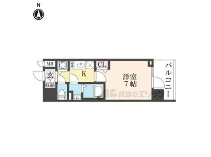 CION OSAKA イースト GATE(1K/9階)の間取り写真
