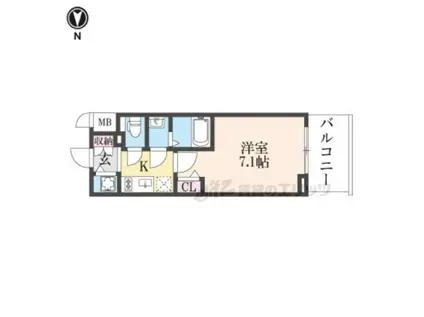 CION OSAKA イースト GATE(1K/5階)の間取り写真